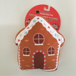 NEW Dog Toy Plush Gift Gingerbread with Squeaker Machine Washable | FuzzYard